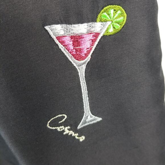 SLB Black Silk Embroidered Cocktail Motif Pants Size 10 - Picture 4 of 6